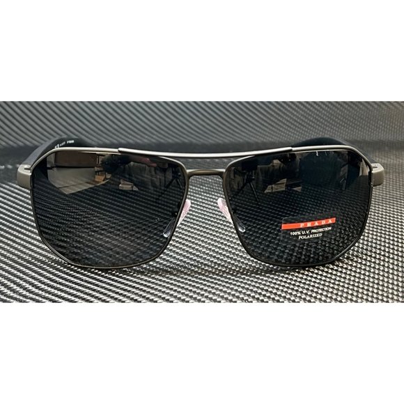 Prada Men's Polarized Rubber Sunglasses - Picture 2 of 4